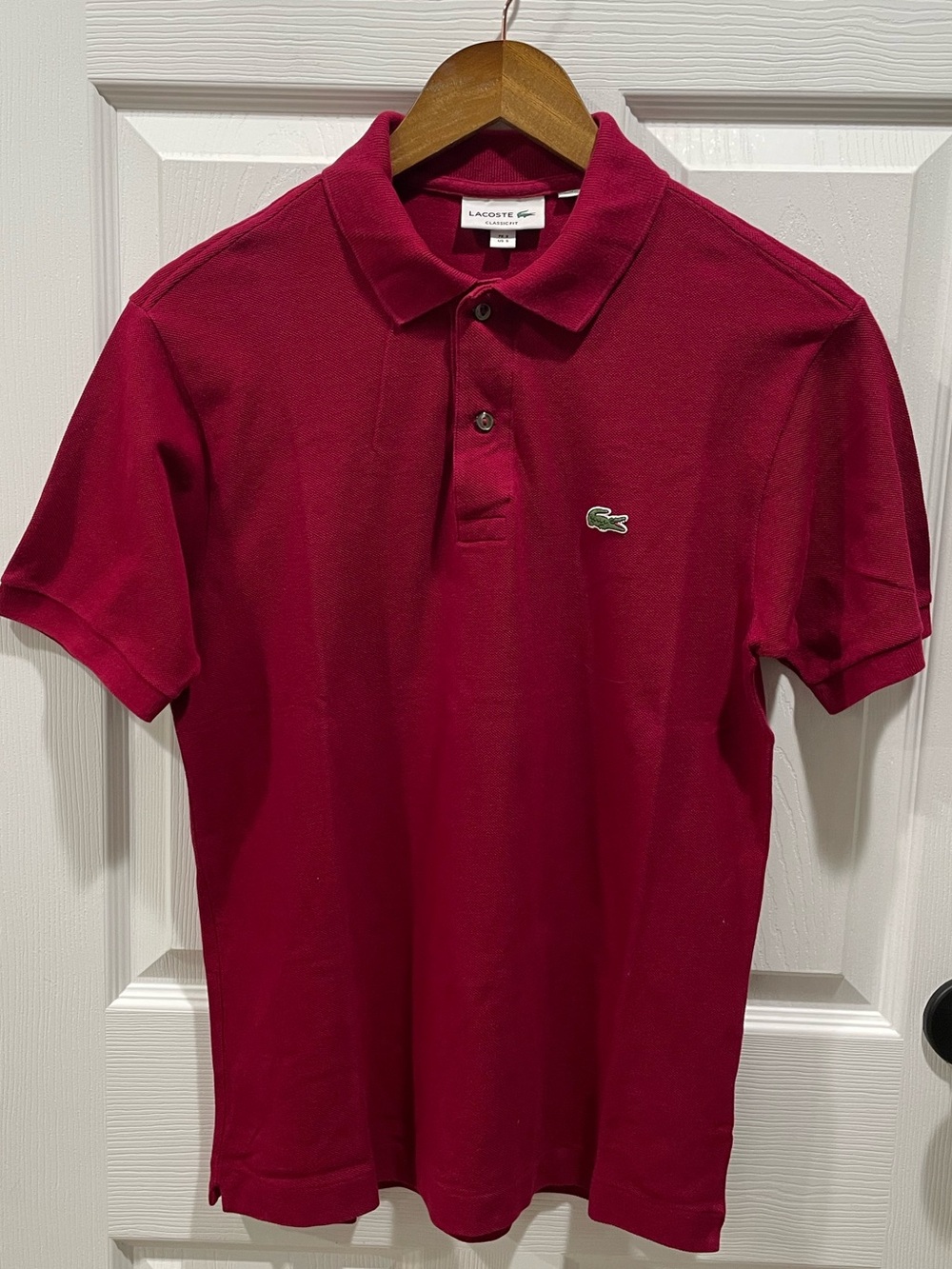 Lacoste L1212 Classic Fit Polo Bordeaux Burgundy Red NWOT Sz 3 S
